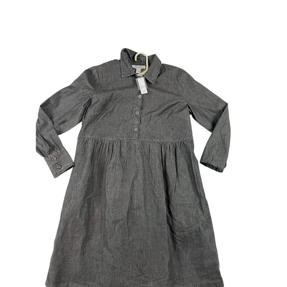 Nine West Chambray Shirt Dress M Long Sleeve Empire Waist NEW WITH TAGS